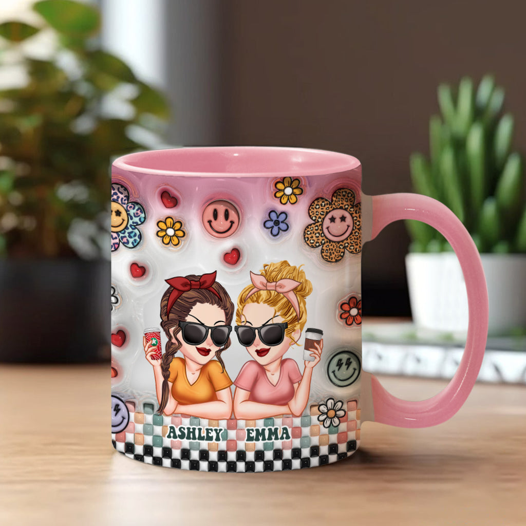 Meilleures amies pour toujours - Mug personnalisé Bestie Forever Floral
