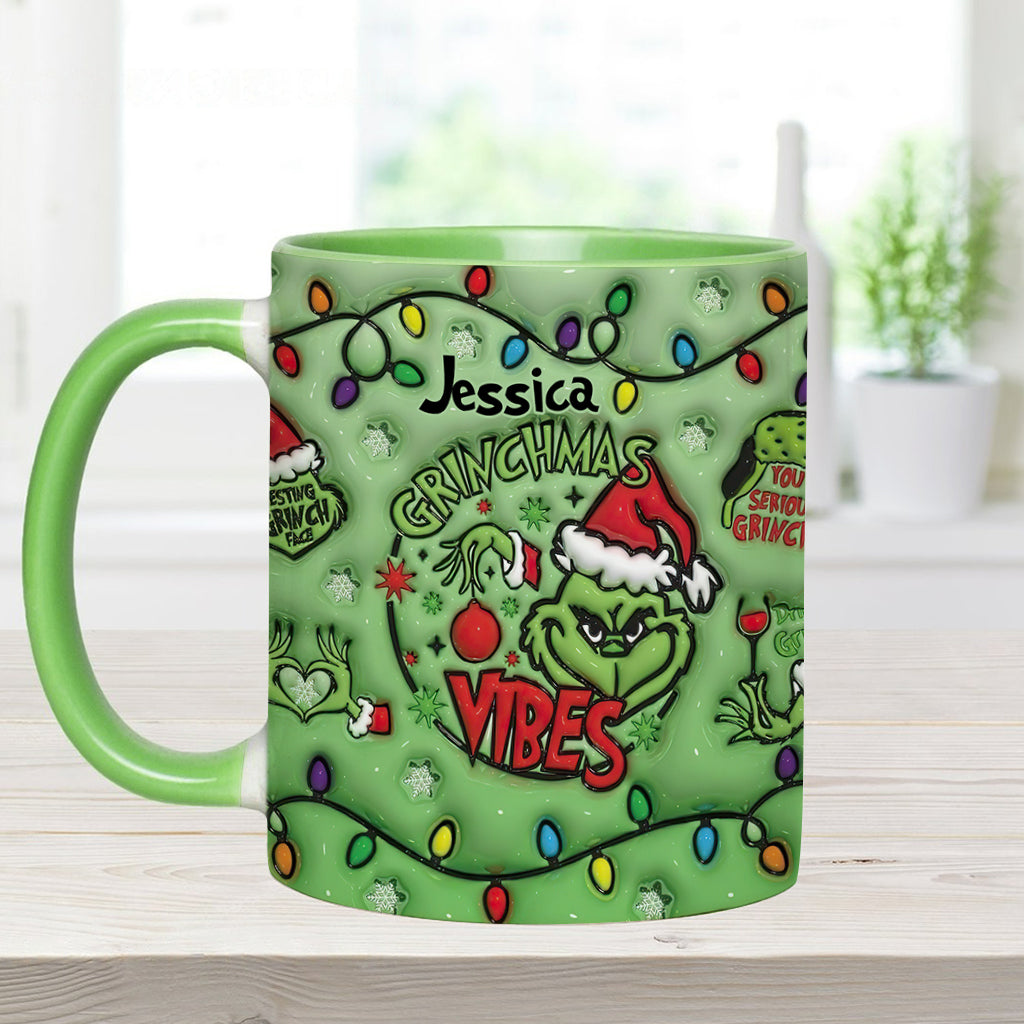 Ambiance Grinchmas - Mug personnalisé avec étole de Noël