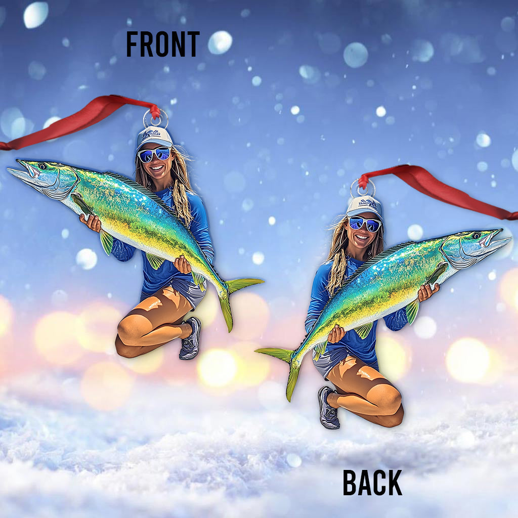 Ornement personnalisé avec photo - Ornement de pêche personnalisé en forme personnalisée