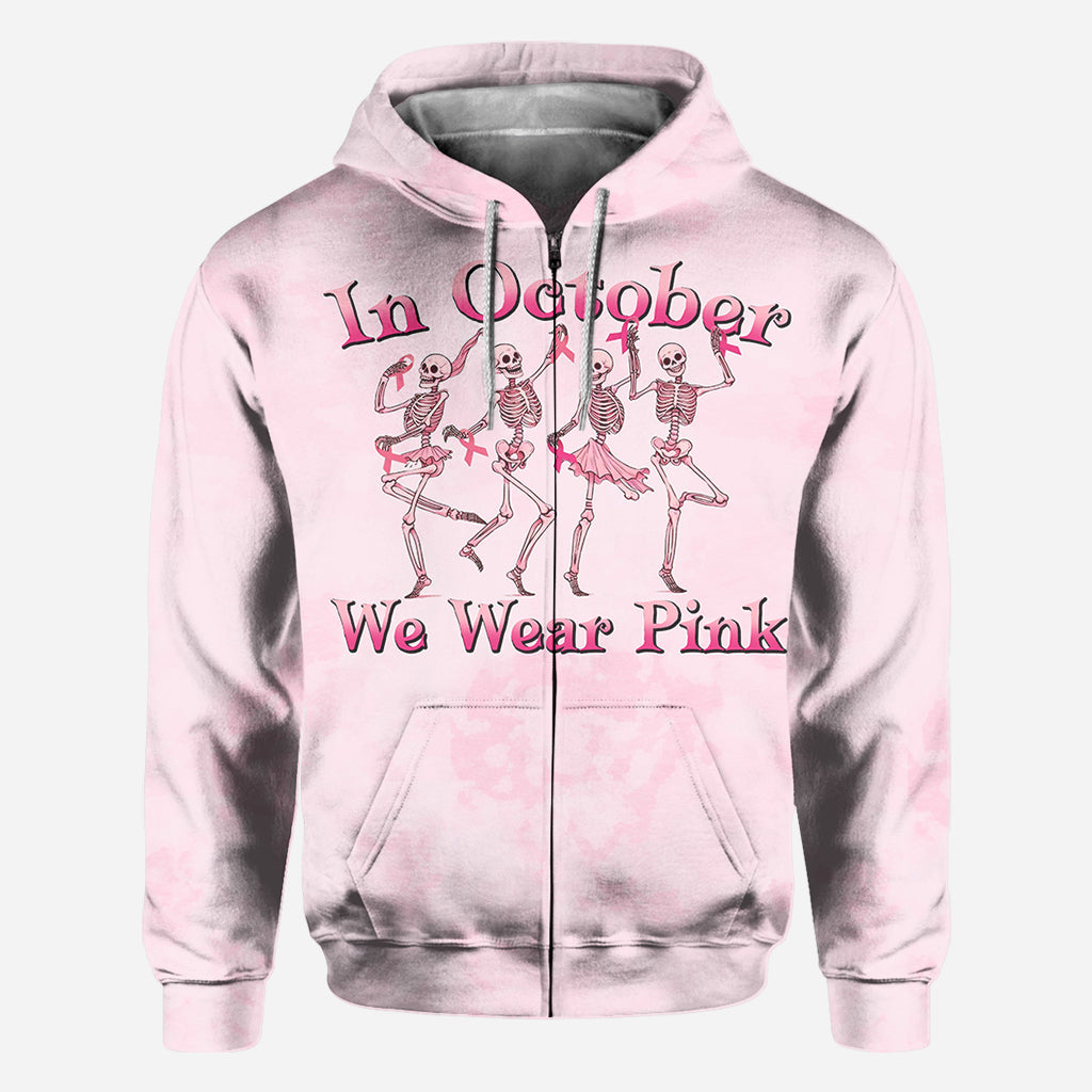 En octobre, on porte du rose - T-shirt personnalisé intégral pour la sensibilisation au cancer du sein