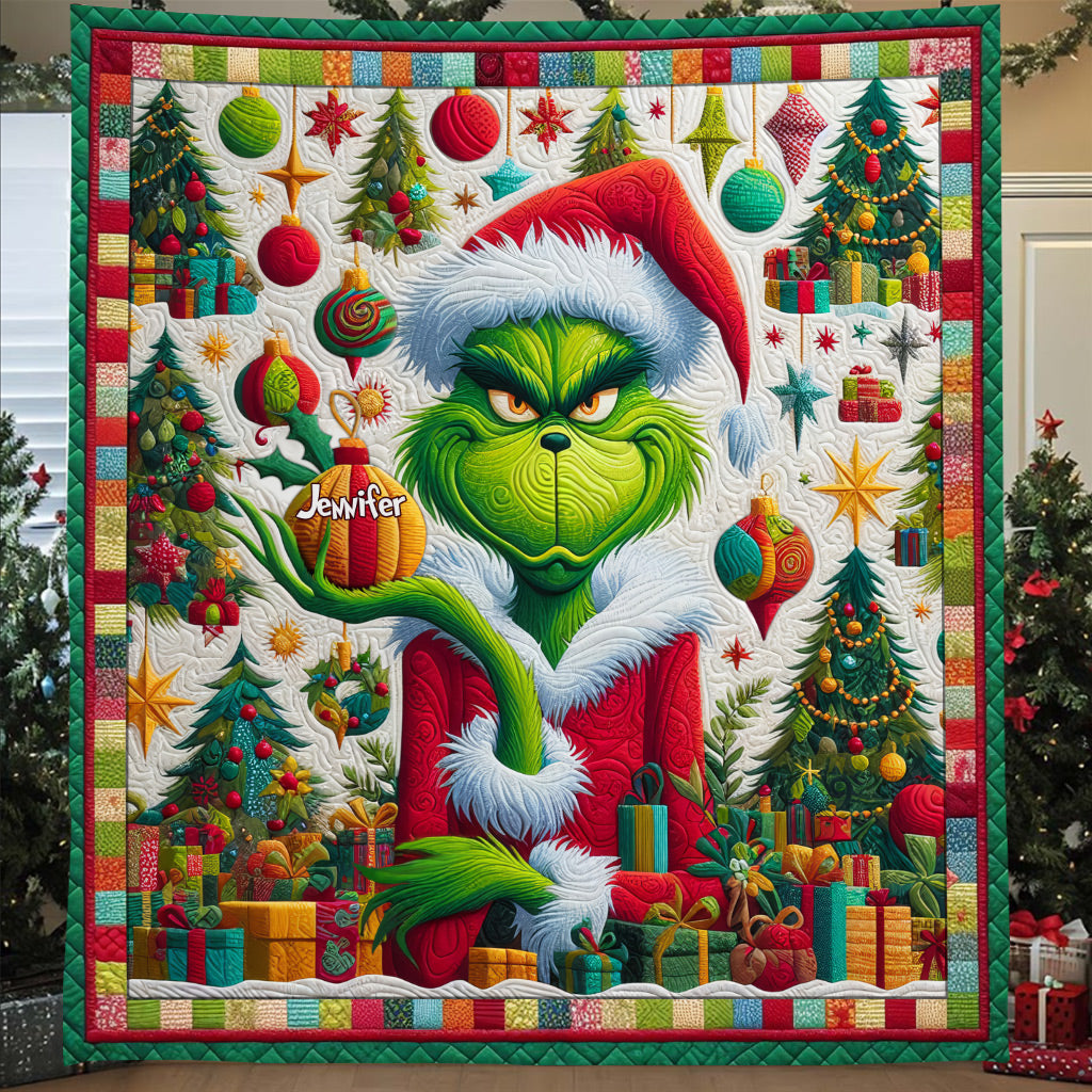 Joyeux Grinchmas - Couverture de Noël personnalisée avec étole