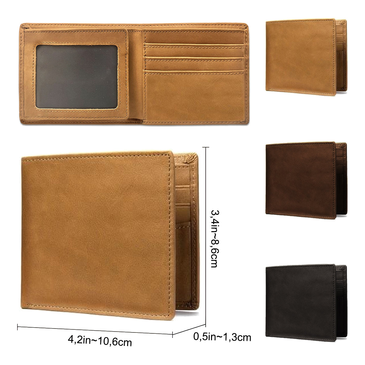 Meilleur papa du monde - Portefeuille en cuir personnalisé pour papa