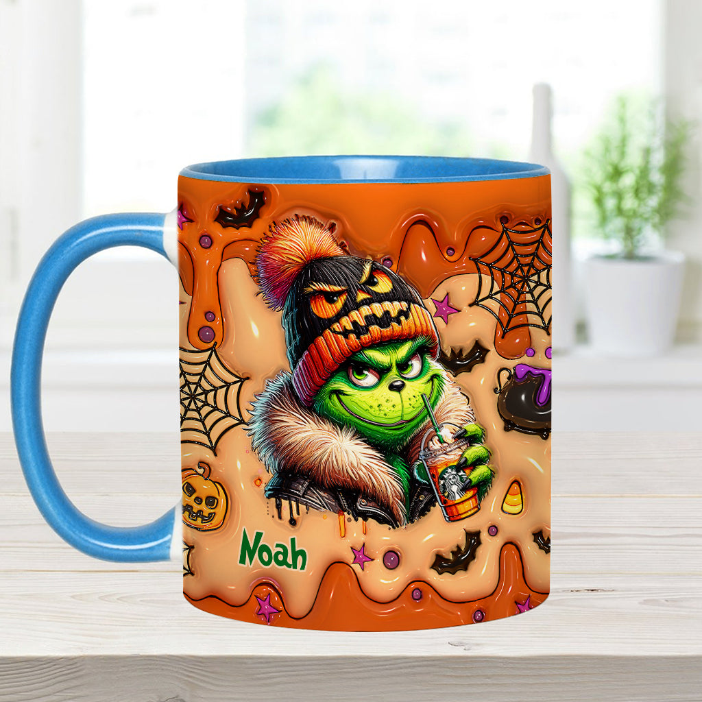 Mug décoratif vert Halloween - Étole de Noël personnalisée