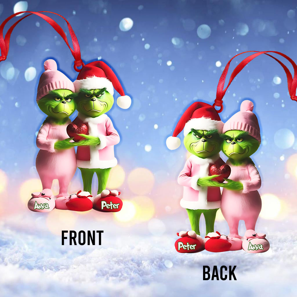 Grinchy Couple - Personalized Stole Christmas Ornament