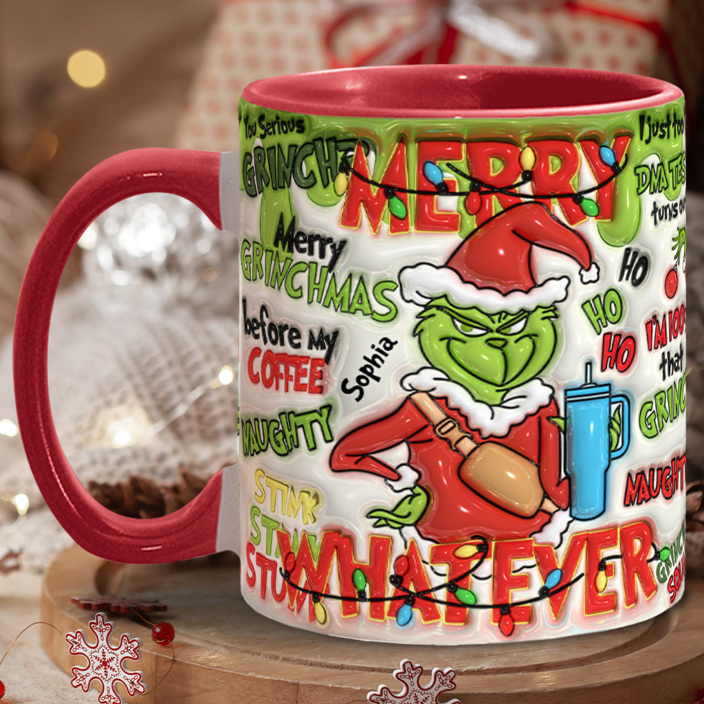 Merry Grinchmas - Personalized Stole Christmas Accent Mug