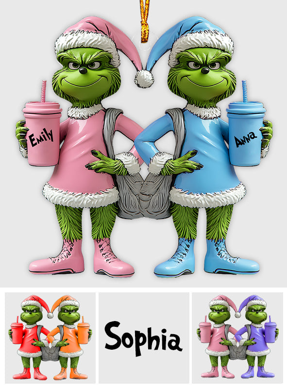 Besties Grinch - Personalized Stole Christmas Transparent Ornament