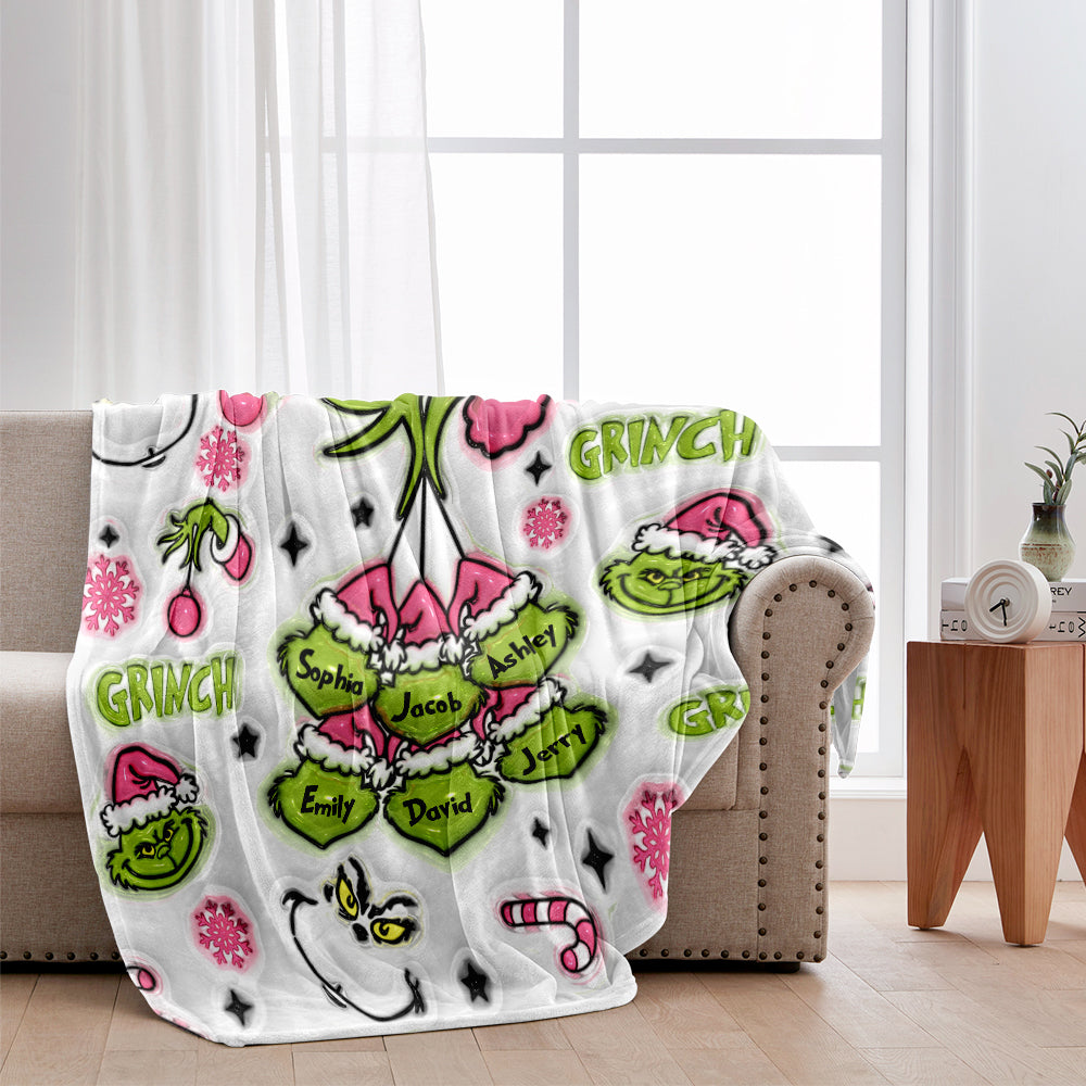 Green Mama/ Nana... - Personalized Stole Christmas Blanket
