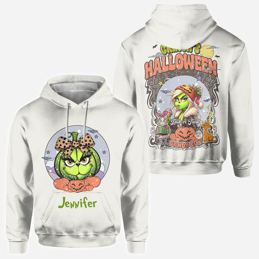 T-shirt personnalisé Green Pumpkin Mama Any Title - Vol de Noël sur toute la surface