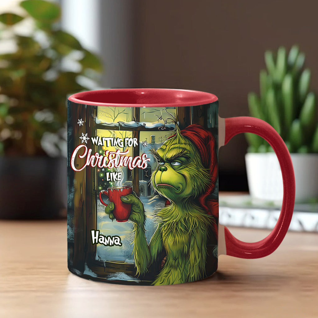 Mug personnalisé « En attendant Noël » avec étole de Noël