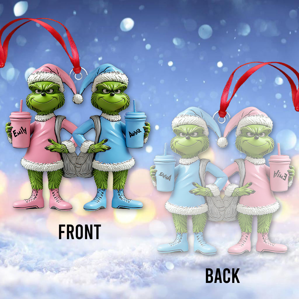 Besties Grinch - Personalized Stole Christmas Transparent Ornament
