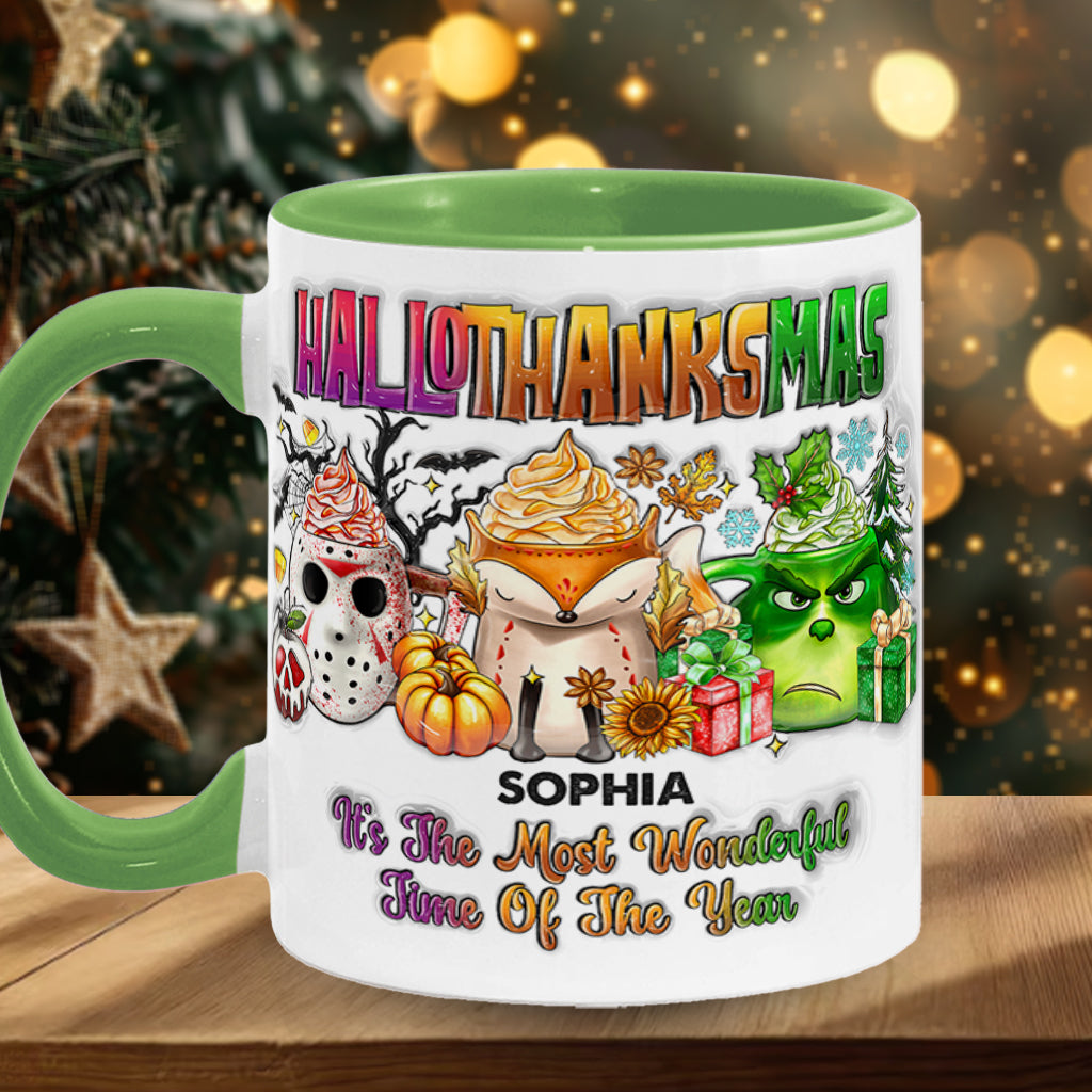 Joyeux Hallothanksmas - Mug personnalisé avec étole de Noël