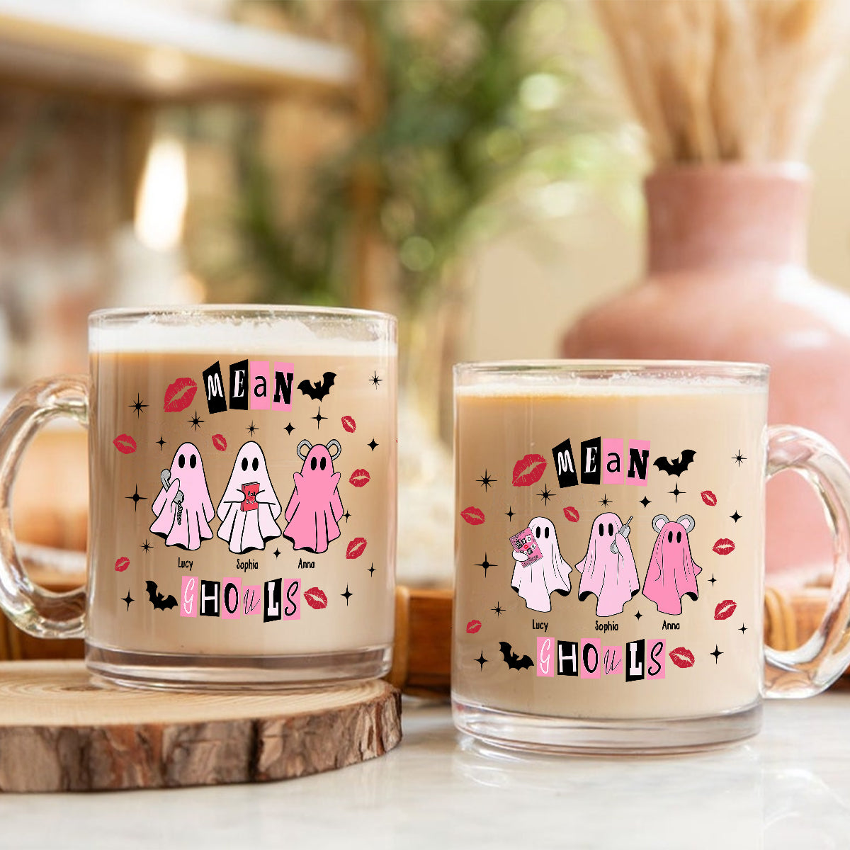 Goules méchantes - Mug en verre personnalisé pour meilleure amie