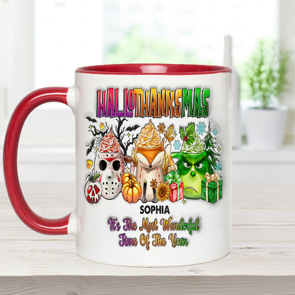 Joyeux Hallothanksmas - Mug personnalisé avec étole de Noël