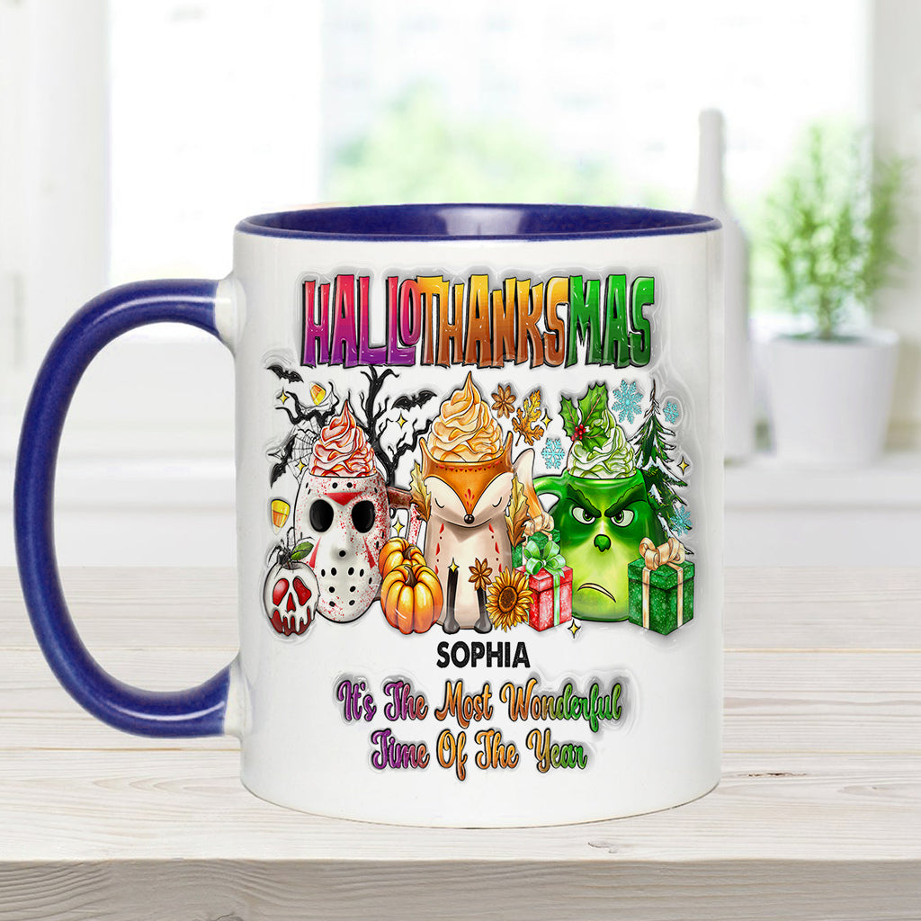 Joyeux Hallothanksmas - Mug personnalisé avec étole de Noël