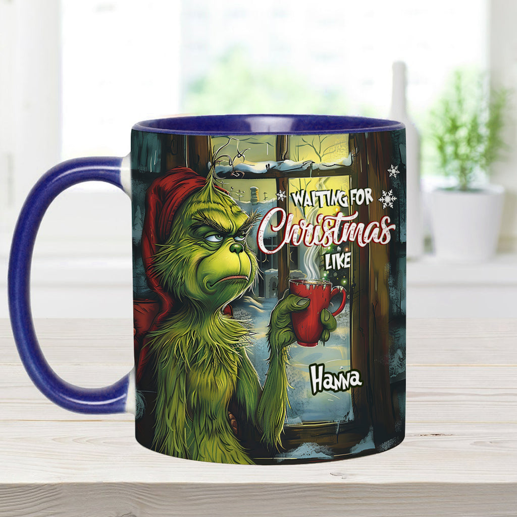 Mug personnalisé « En attendant Noël » avec étole de Noël