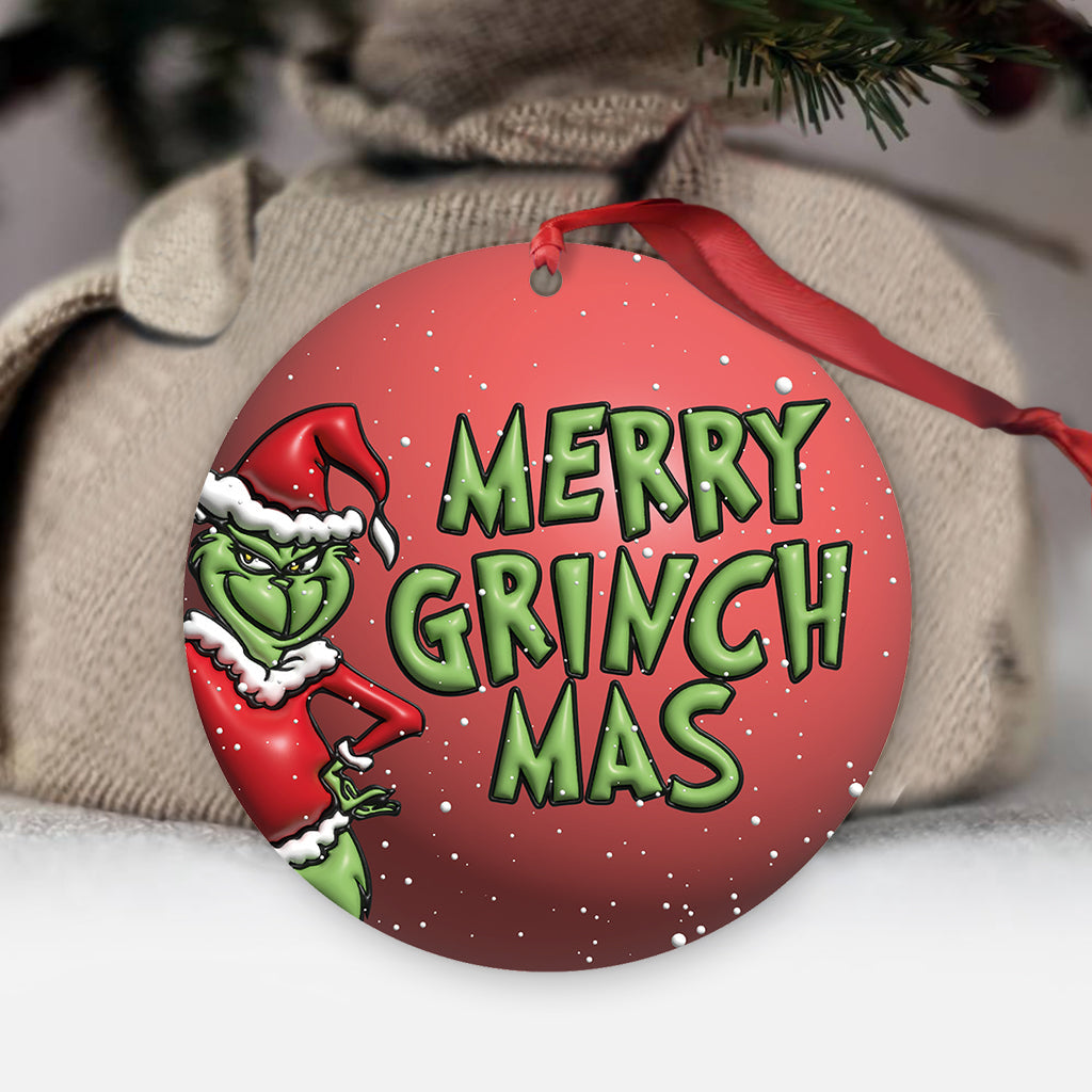 Merry Grinchmas Family - Personalized Stole Christmas Ornament