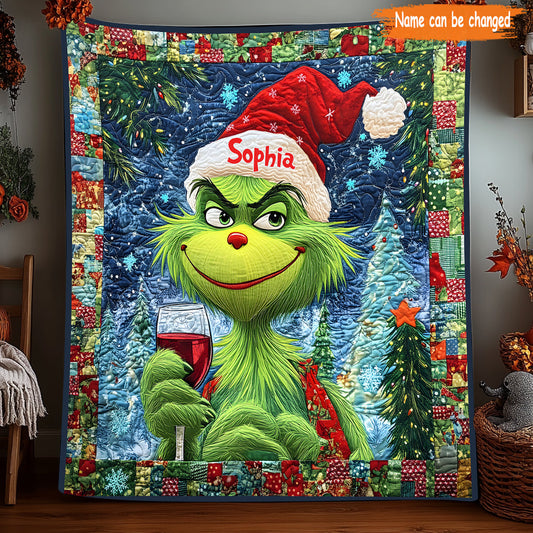 Joyeux Grinchmas - Couverture de Noël personnalisée avec étole