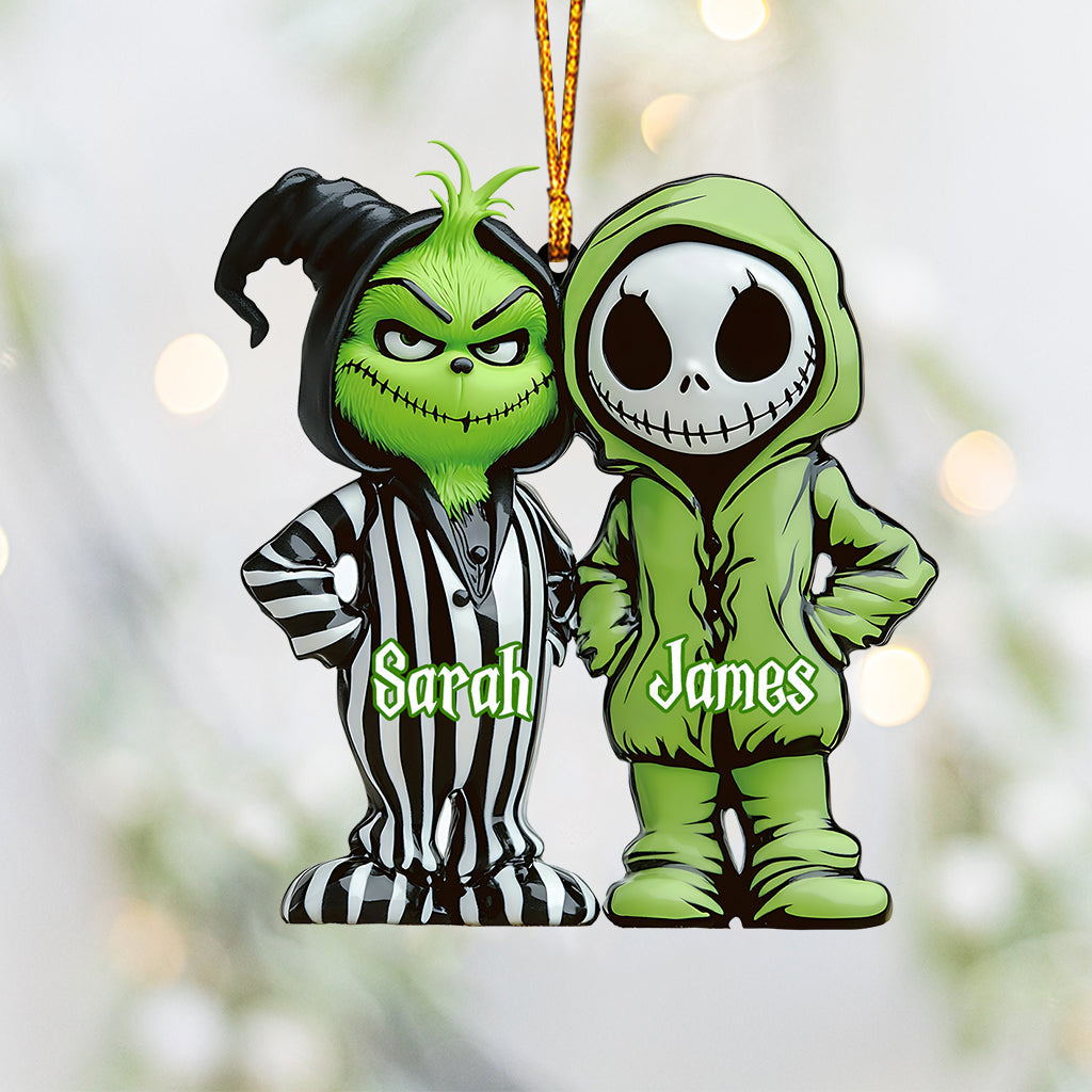 Green And Nightmare Friend - Personalized Stole Christmas Ornament