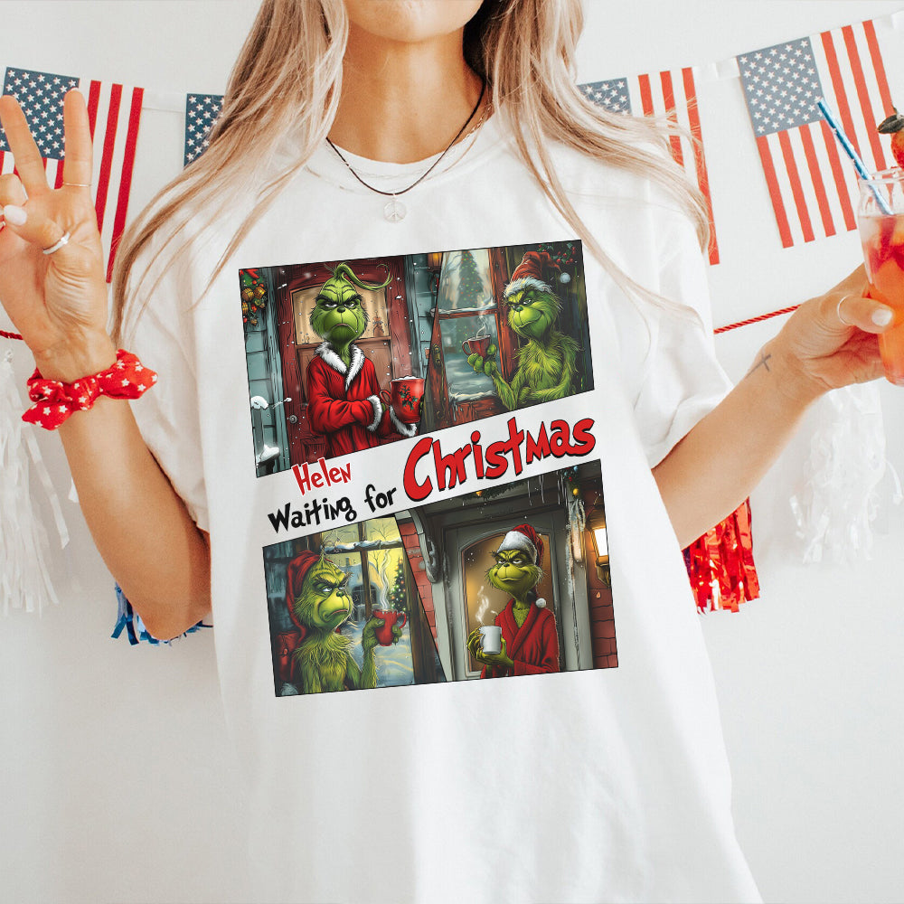 En attendant Noël - T-shirt et sweat à capuche personnalisés « Étole de Noël »