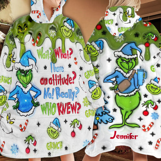 Attendez, quoi ? J'ai du caractère ! - Sweat à capuche personnalisé avec étole de Noël