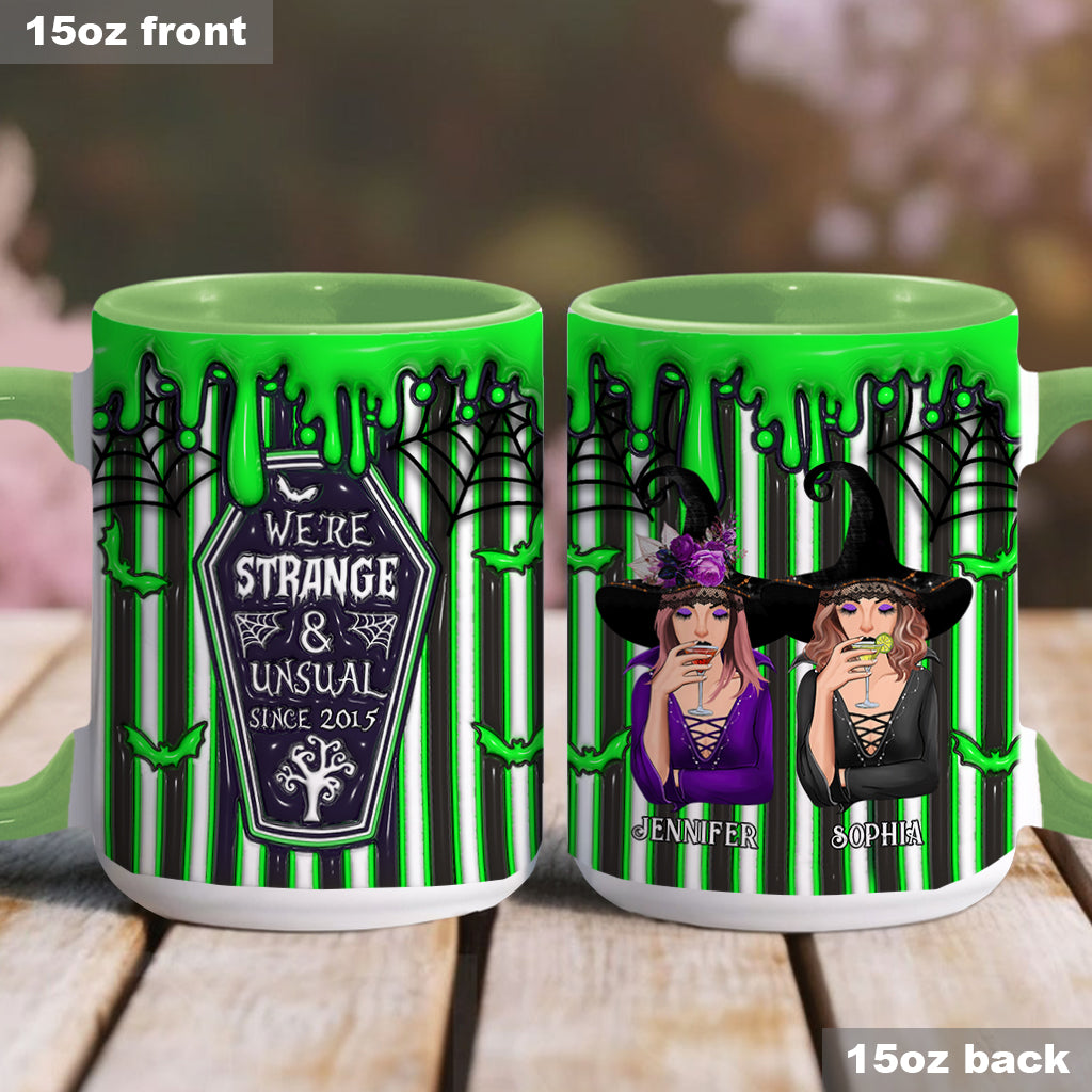 We're Strange and Unusual - Personalized Bestie Accent Mug