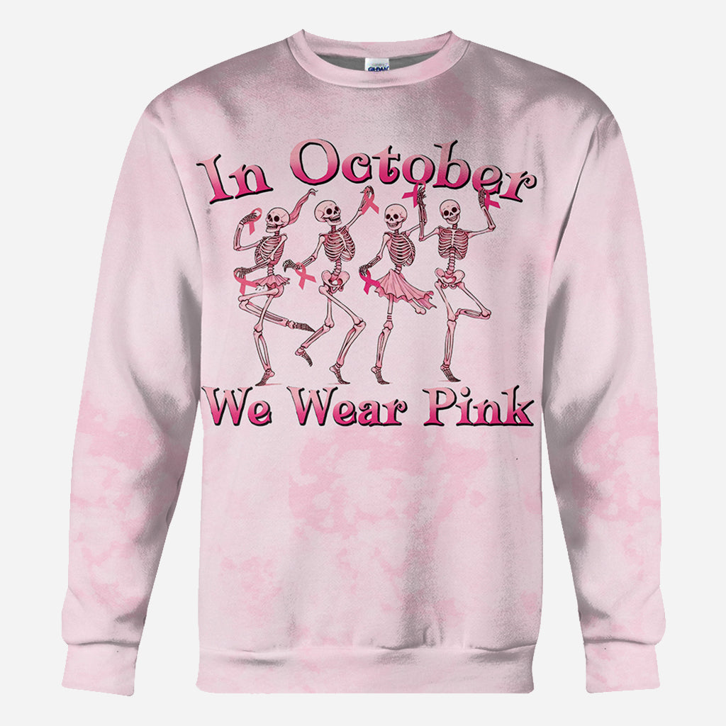 En octobre, on porte du rose - T-shirt personnalisé intégral pour la sensibilisation au cancer du sein