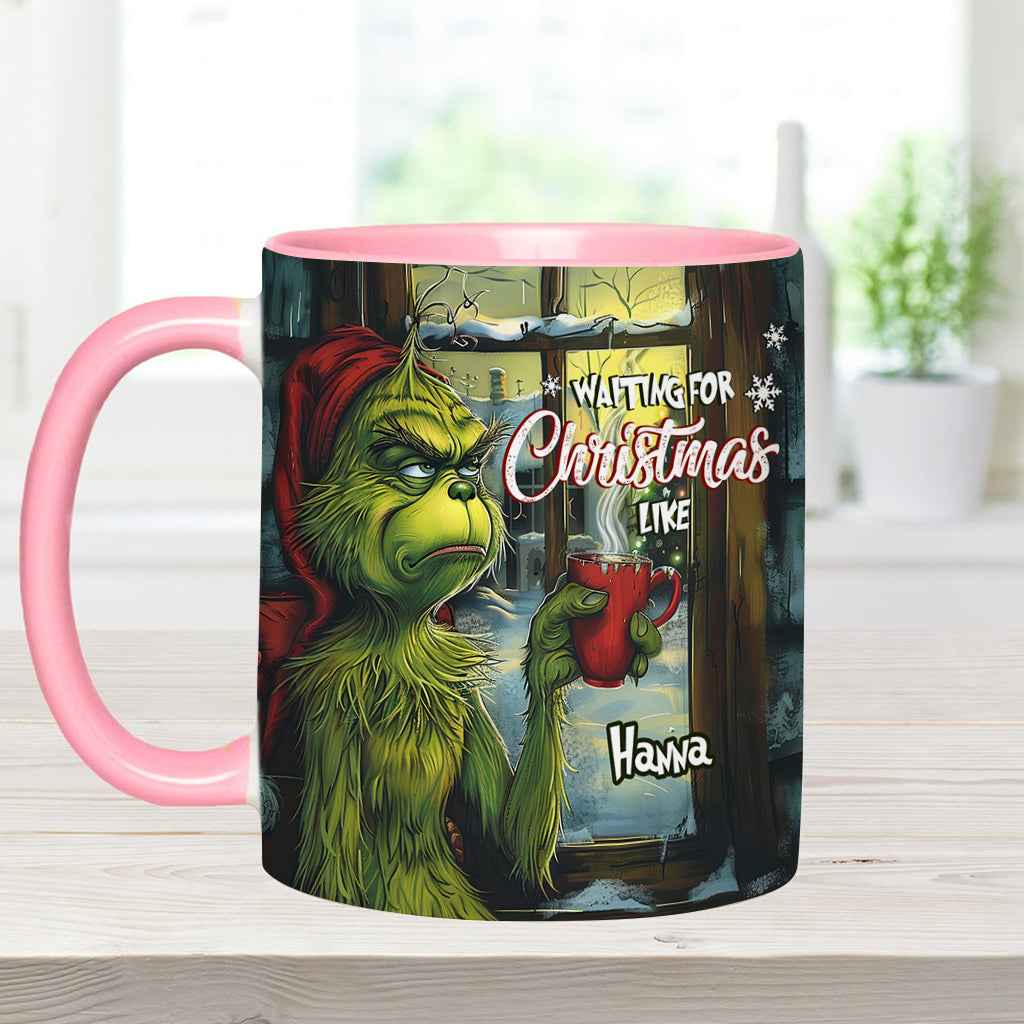 Mug personnalisé « En attendant Noël » avec étole de Noël