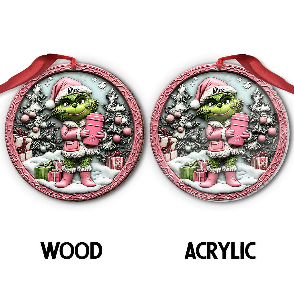 Grinchy Green Lady - Personalized Stole Christmas Ornament