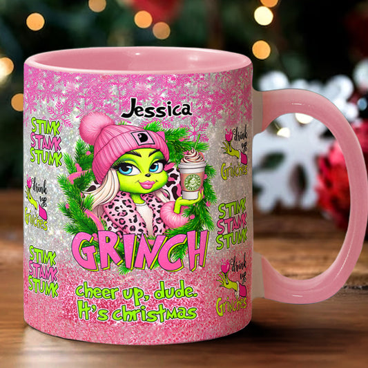 Joyeux Grinchmas - Mug personnalisé avec étole de Noël