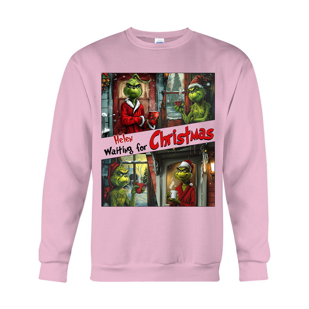 En attendant Noël - T-shirt et sweat à capuche personnalisés « Étole de Noël »