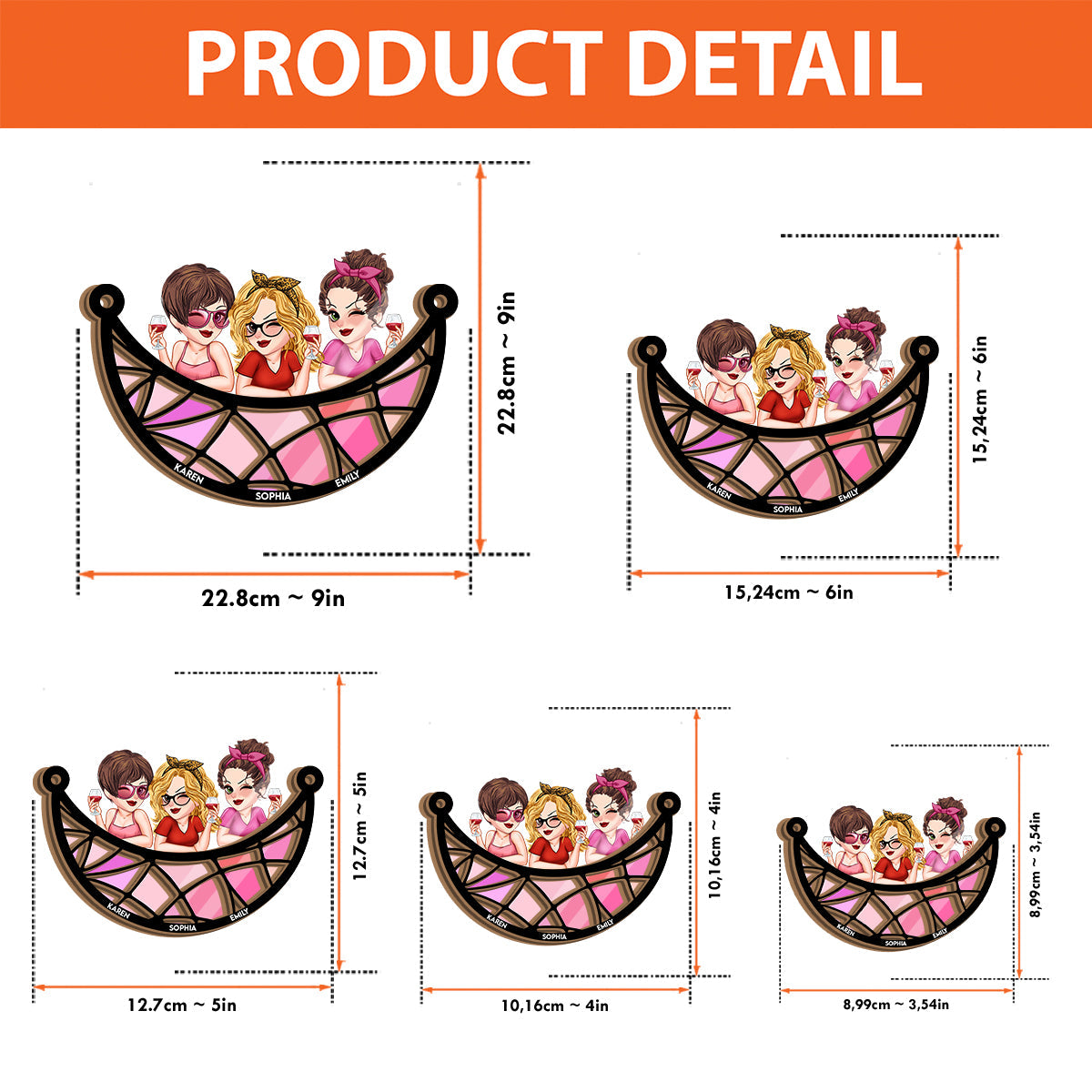 Meilleures amies pour toujours - Attrape-soleil personnalisé à 2 couches à suspendre à la fenêtre