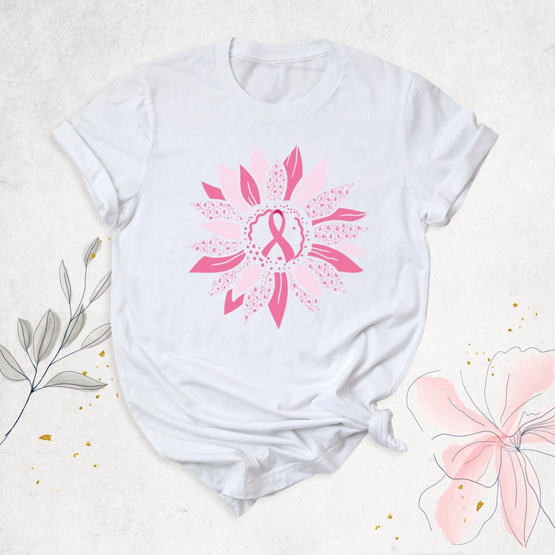 T-shirt tournesol contre le cancer du sein, T-shirt « Nous portons du rose », T-shirt de sensibilisation au cancer, T-shirt ruban rose, T-shirt et sweat à capuche de sensibilisation au cancer du sein 0924