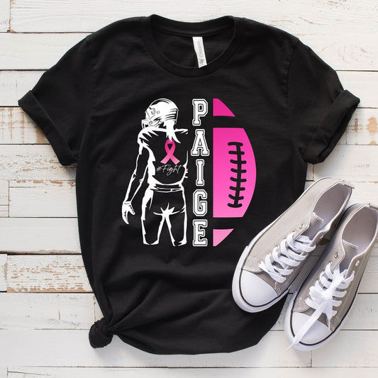 T-shirt de sensibilisation au cancer du sein, T-shirt ruban rose de football pour les combattantes du cancer du sein, T-shirt et sweat à capuche de sensibilisation au cancer du sein 0924