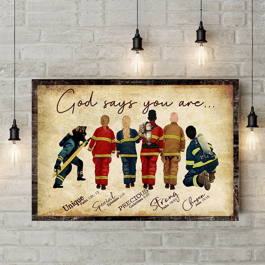 Dieu dit que tu l'es - Affiche pour pompiers