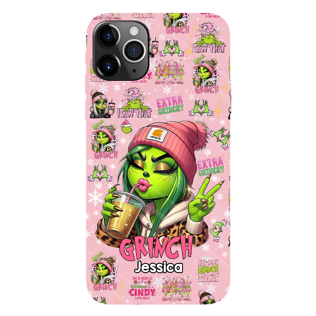 Coque de téléphone Pinky - Imprimé intégral « Étole de Noël » personnalisé