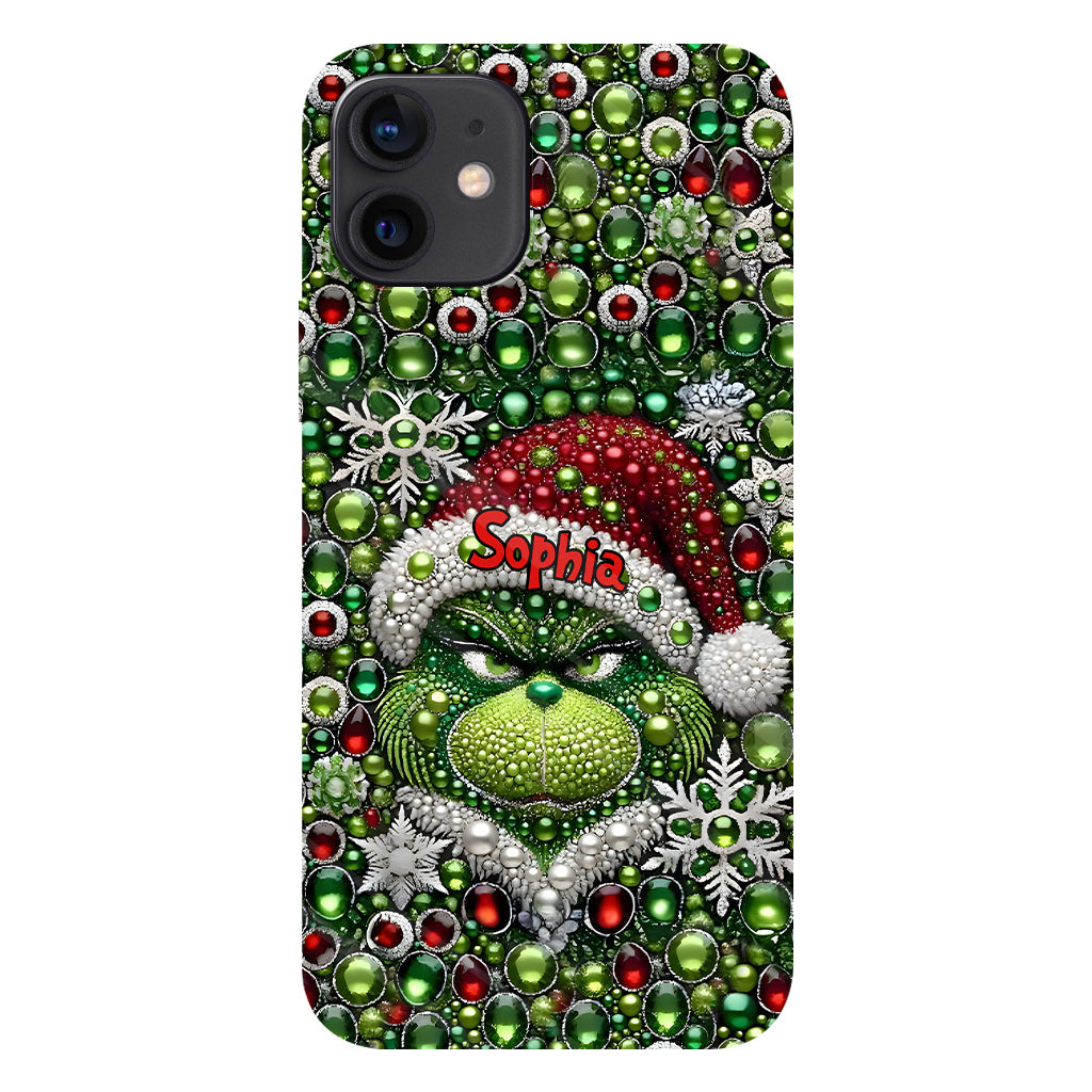 Joyeux Grinchmas - Coque de téléphone personnalisée avec imprimé intégral « Étole de Noël »