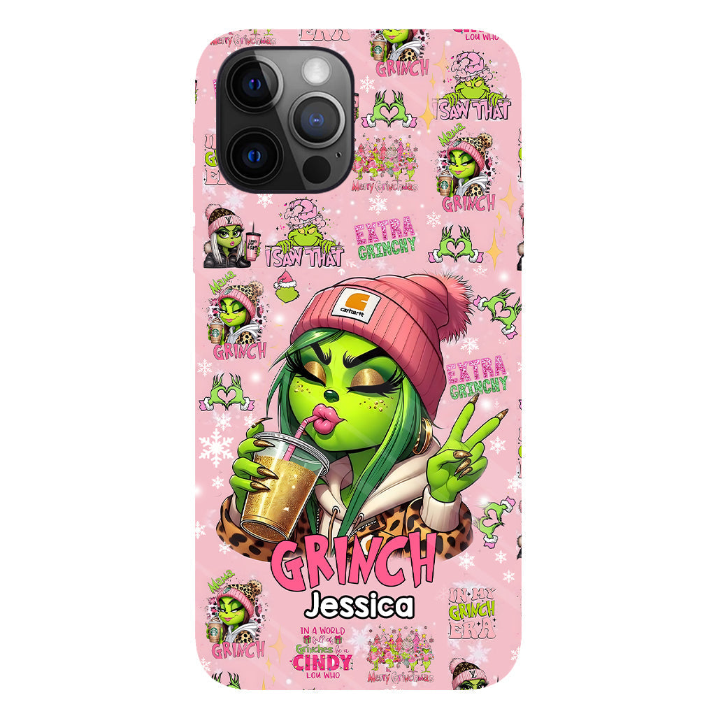 Coque de téléphone Pinky - Imprimé intégral « Étole de Noël » personnalisé