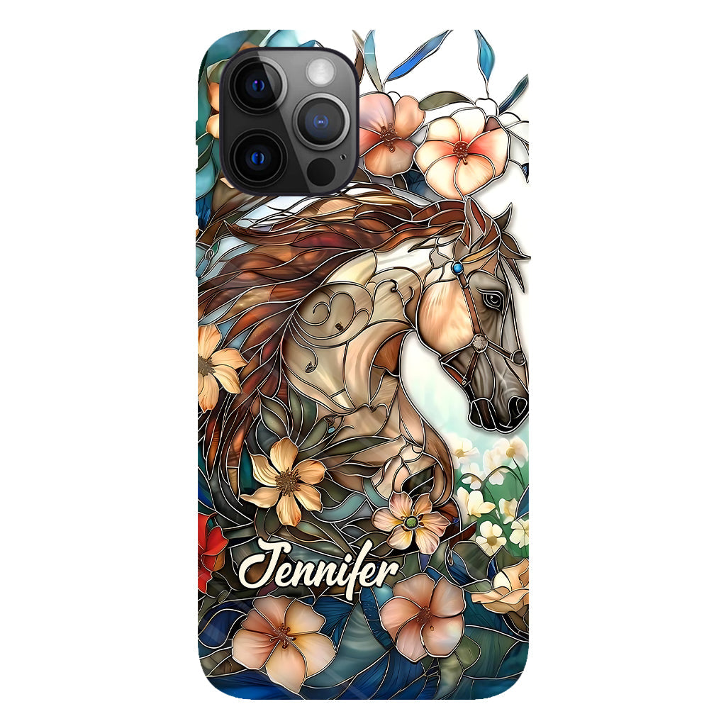 Coque de téléphone personnalisée « Amour des chevaux » avec motif intégral de cheval
