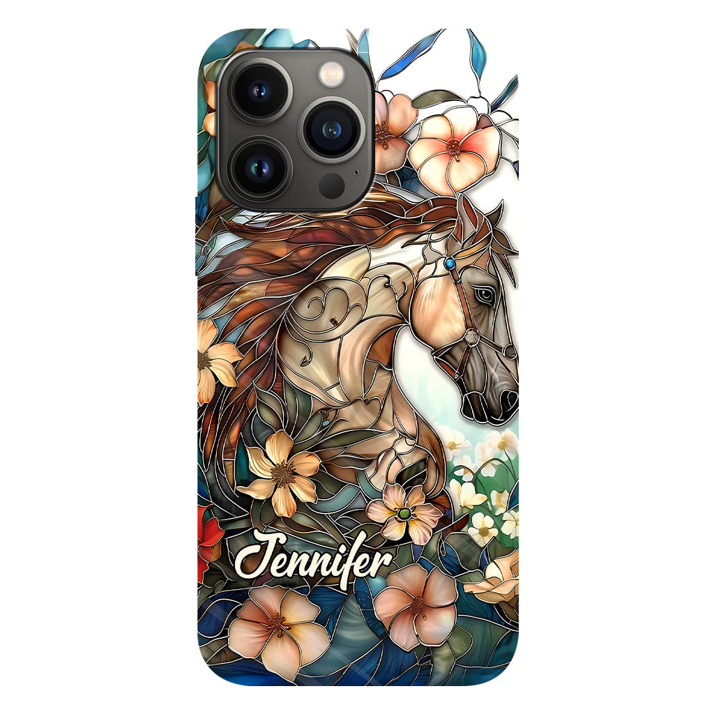 Coque de téléphone personnalisée « Amour des chevaux » avec motif intégral de cheval
