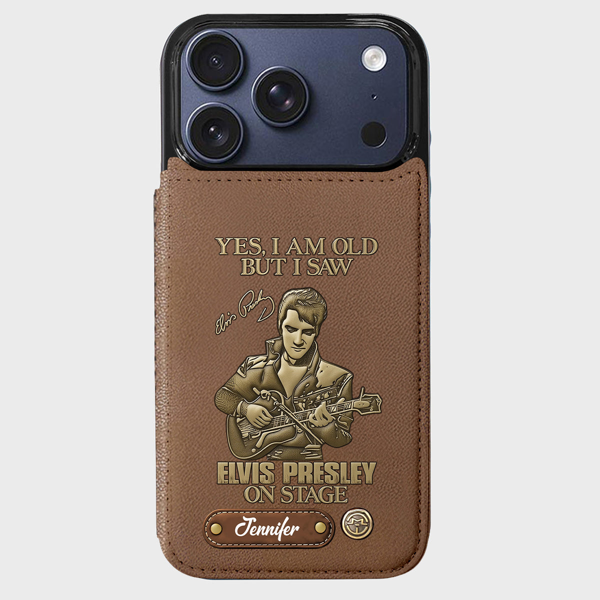 Oui, je suis vieux, mais j'ai vu Elvis Presley sur scène - Étui portefeuille/téléphone personnalisé Roi du Rock and Roll