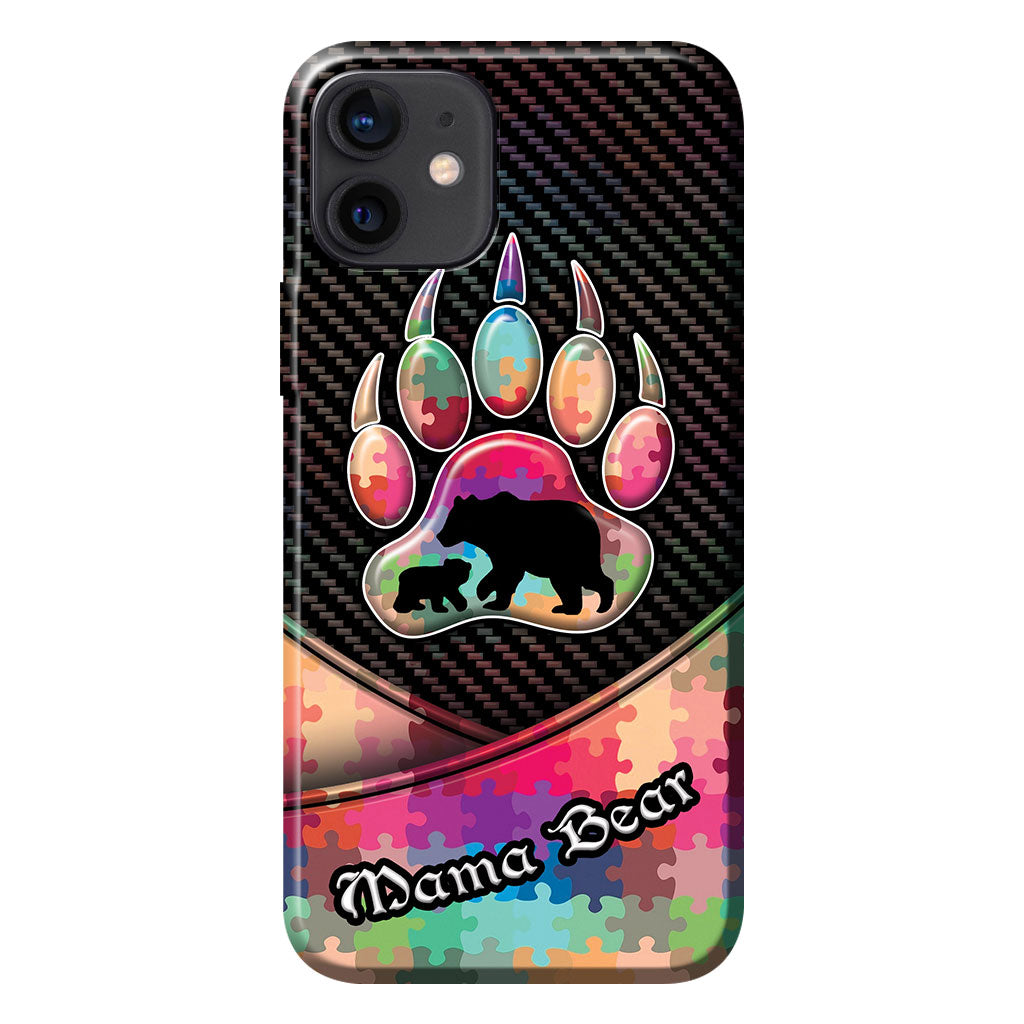 Coque de téléphone Maman Ours - Sensibilisation à l'autisme