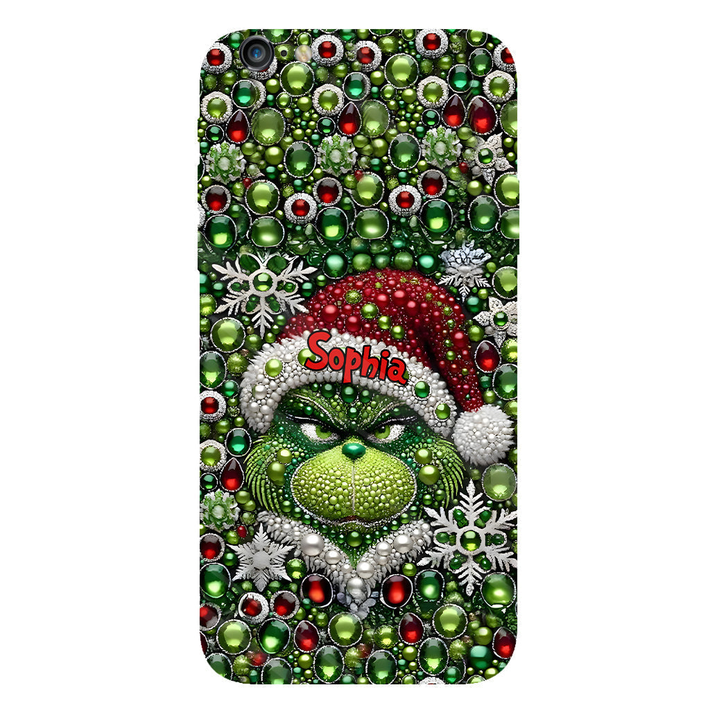 Joyeux Grinchmas - Coque de téléphone personnalisée avec imprimé intégral « Étole de Noël »