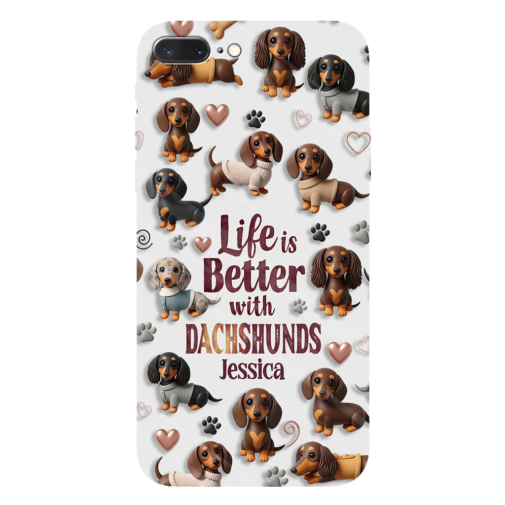 Juste une fille qui aime les chiens - Coque de téléphone personnalisée avec impression intégrale de chien