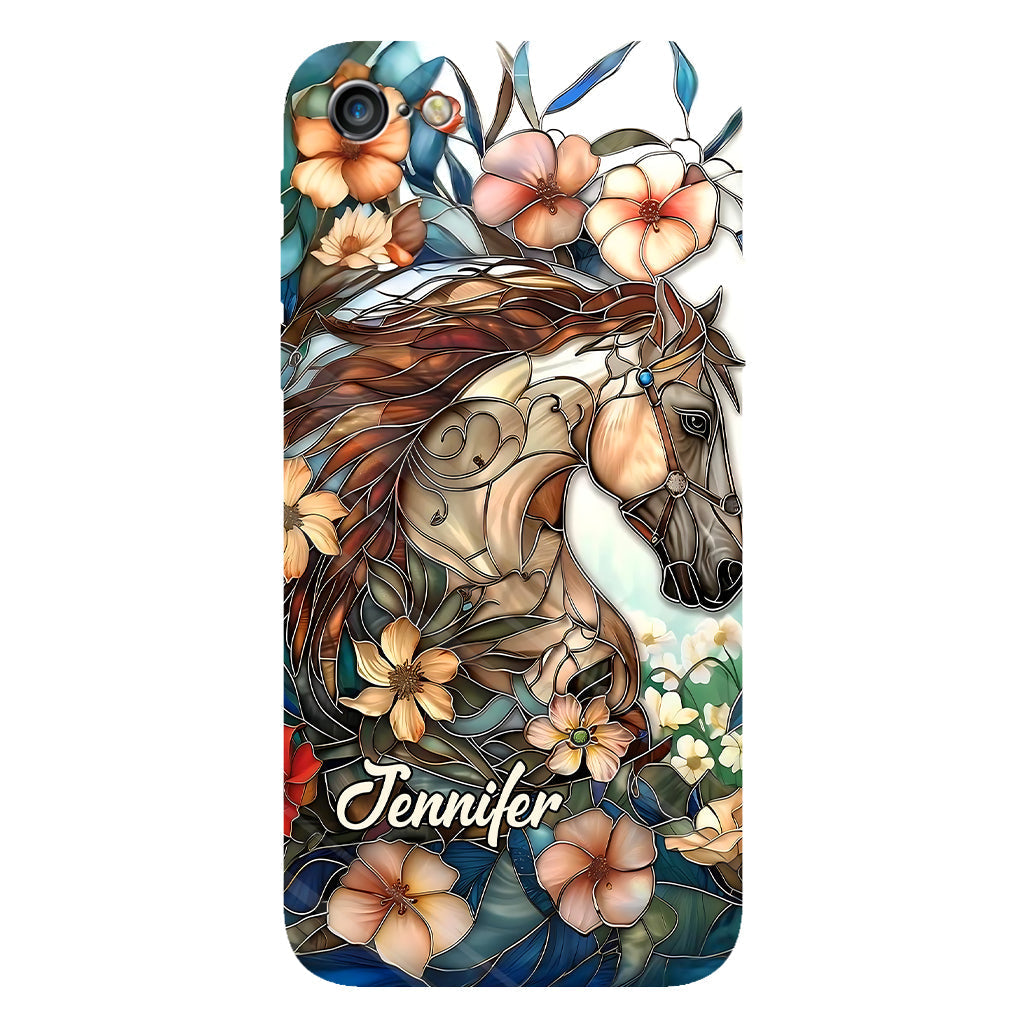 Coque de téléphone personnalisée « Amour des chevaux » avec motif intégral de cheval