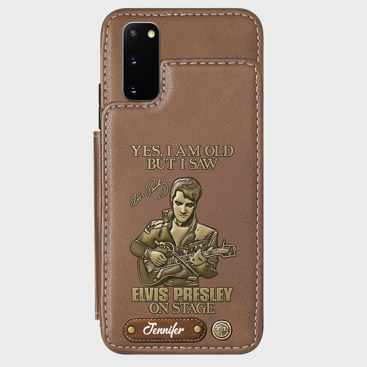 Oui, je suis vieux, mais j'ai vu Elvis Presley sur scène - Étui portefeuille/téléphone personnalisé Roi du Rock and Roll
