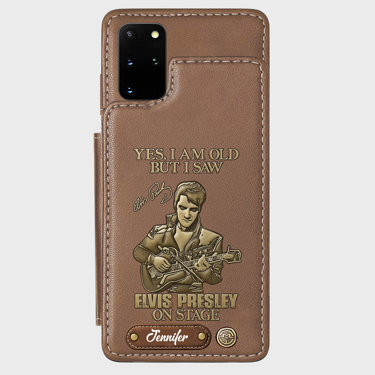Oui, je suis vieux, mais j'ai vu Elvis Presley sur scène - Étui portefeuille/téléphone personnalisé Roi du Rock and Roll