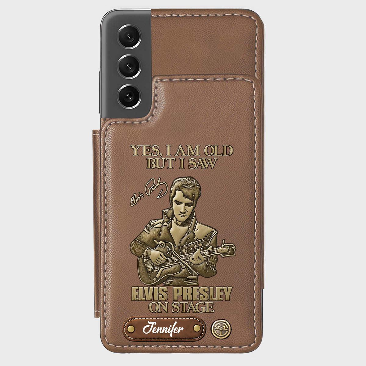 Oui, je suis vieux, mais j'ai vu Elvis Presley sur scène - Étui portefeuille/téléphone personnalisé Roi du Rock and Roll