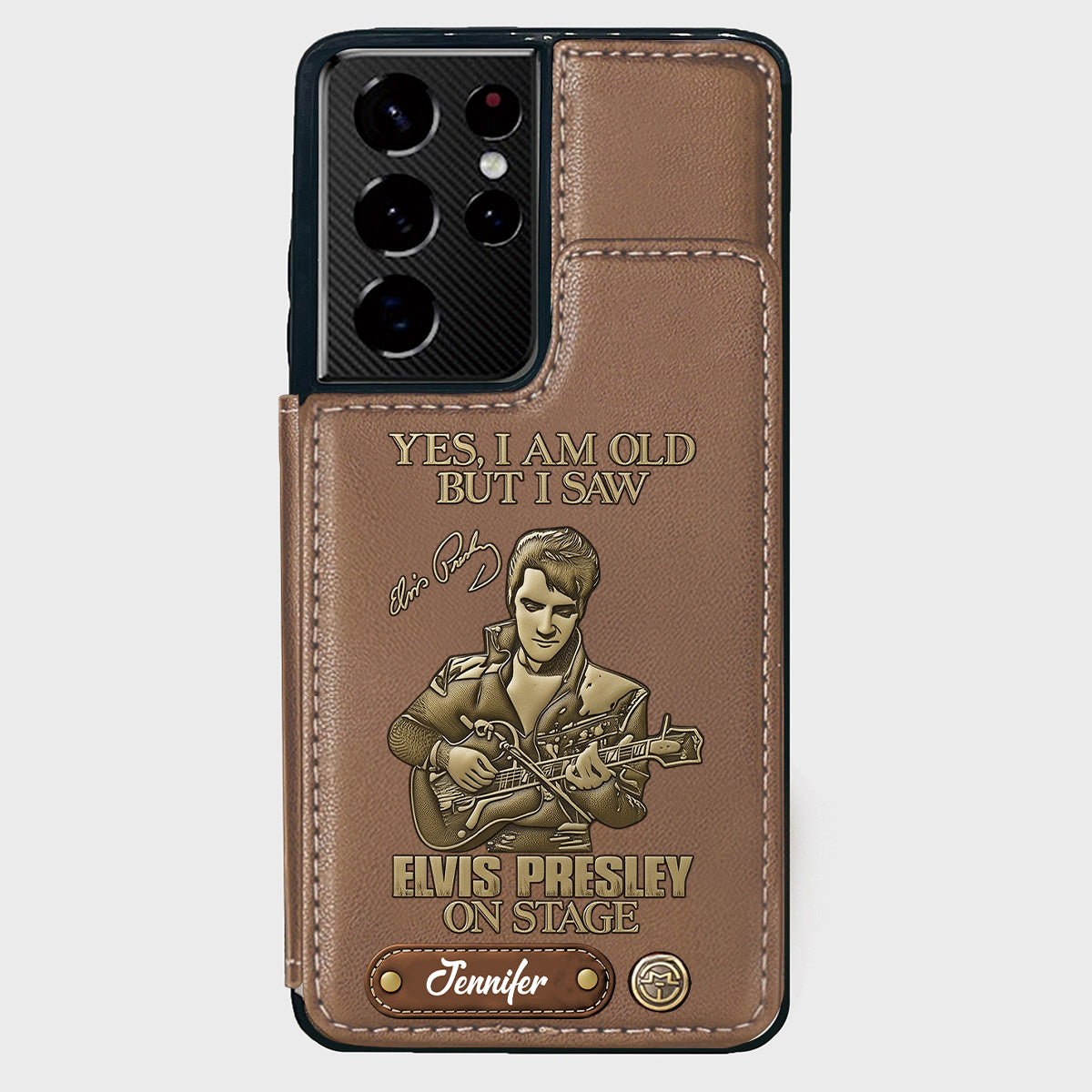 Oui, je suis vieux, mais j'ai vu Elvis Presley sur scène - Étui portefeuille/téléphone personnalisé Roi du Rock and Roll