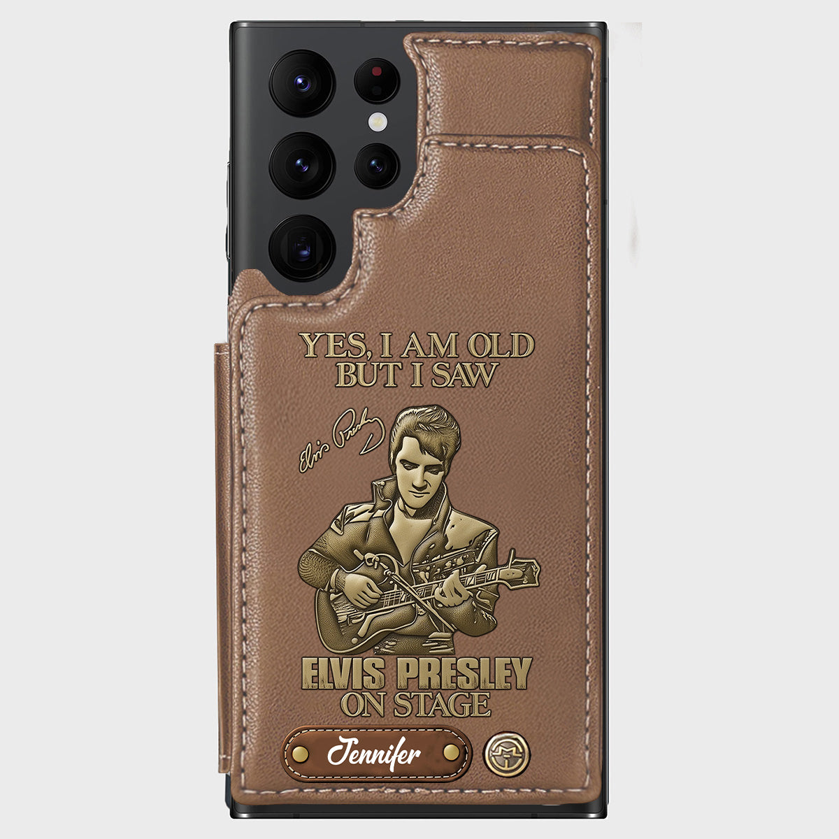 Oui, je suis vieux, mais j'ai vu Elvis Presley sur scène - Étui portefeuille/téléphone personnalisé Roi du Rock and Roll
