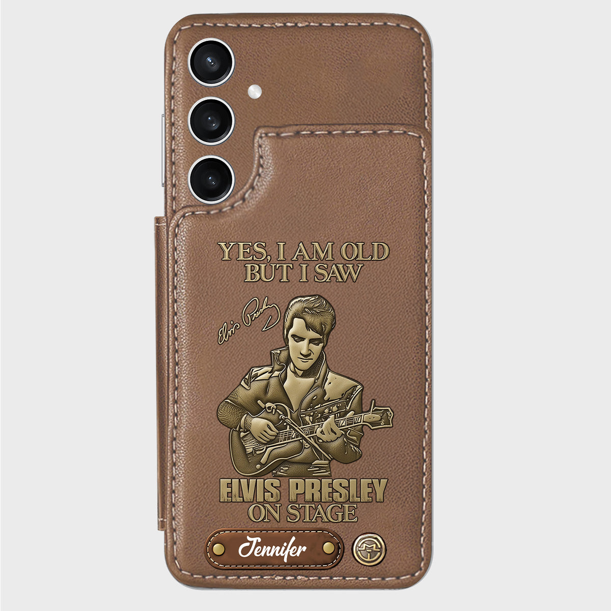 Oui, je suis vieux, mais j'ai vu Elvis Presley sur scène - Étui portefeuille/téléphone personnalisé Roi du Rock and Roll